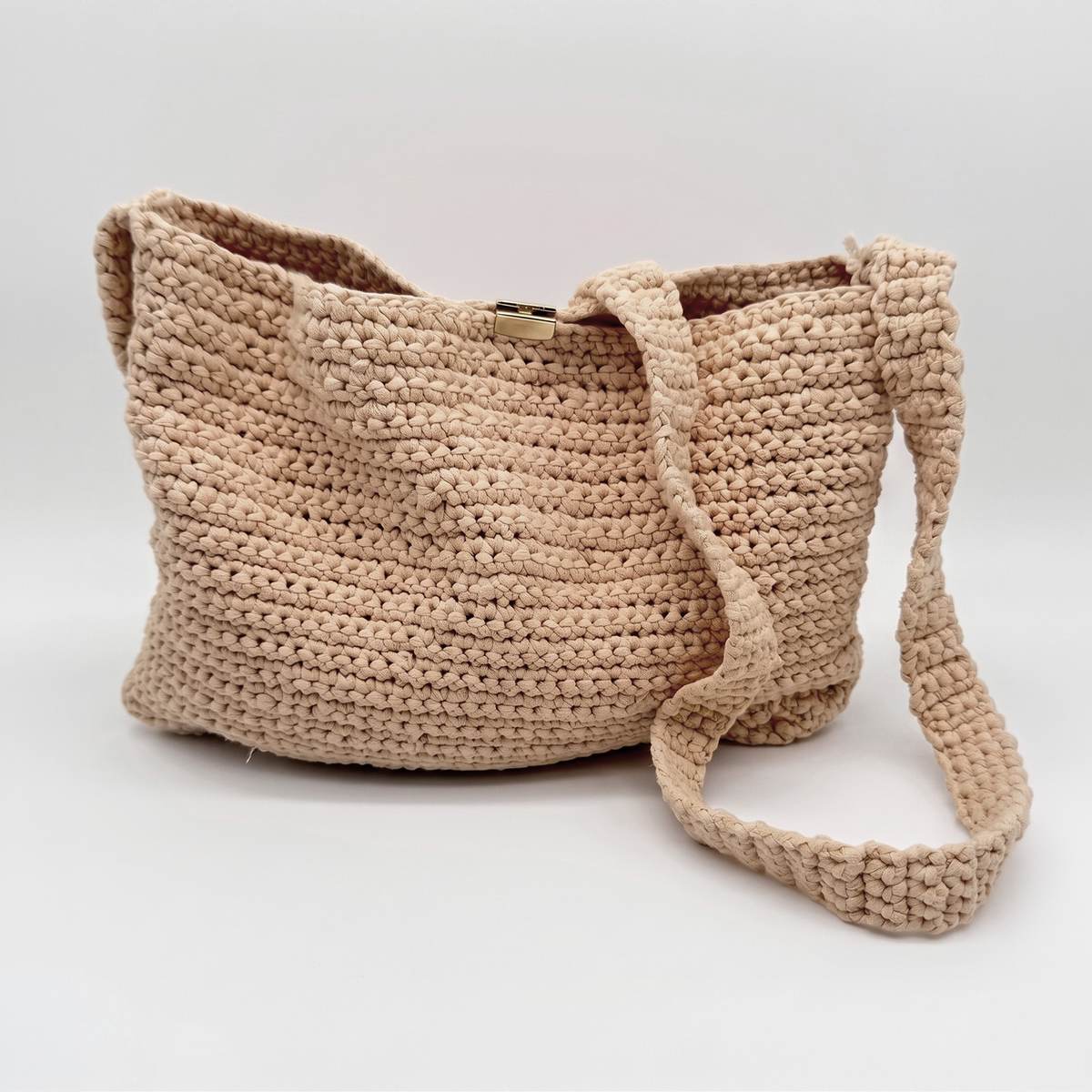 Crocheted crossbody purse with a long strap